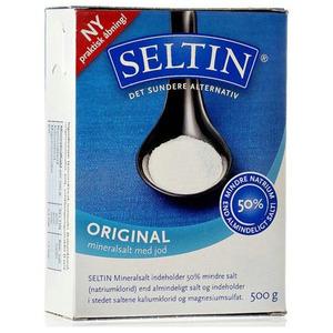 Seltin Mineralsalt fint m. jod - 500 gr