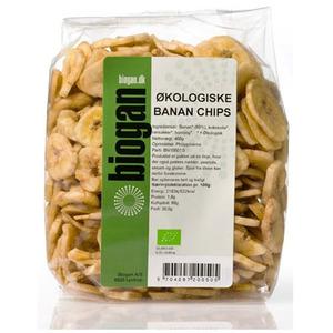 Økologisk bananchips som er kogt i kokosolie sammen med rørsukker og honning.