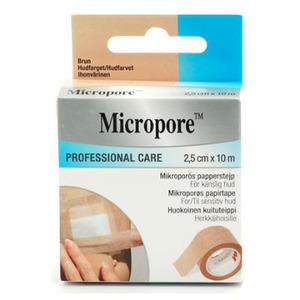 Micropore 3M - 2,5cm x10m hudfarvet