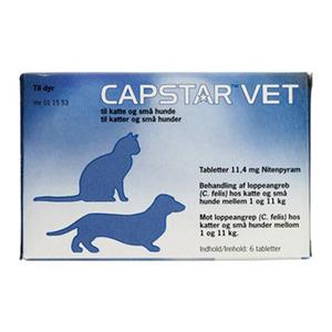 Capstar vet loppemiddel kat/hund 1-11 kg (11,4 mg) - 6 tabletter