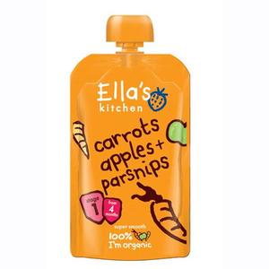Ella's Kitchen Carrots Apples + Parsnips babymos, 4+ mdr. Ø - 12