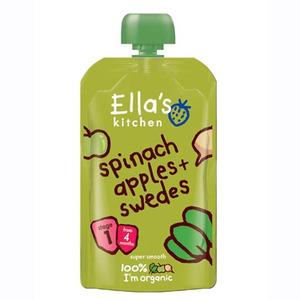 Ella's Kitchen Spinach Apples + Swedes babymos, 4+ mdr. - 120 g