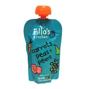 Ella's Kitchen Carrots Peas + Pears babymos, 4+ mdr. Ø - 120 g.