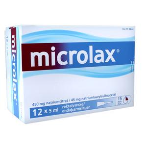 Microlax rektalvæske - 12 tuber