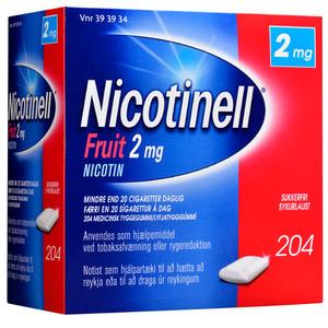 Nicotinell Tyggegummi (Fruit) 2mg - 204 stk