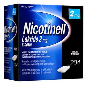 Nicotinell Tyggegummi (Lakrids) 2mg - 204 stk