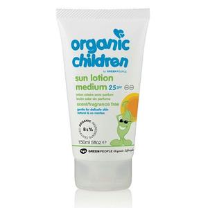 Organic Children Sun Lotion Medium SPF 25 No Scent - 150 ml.