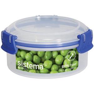 Sistema Opbevaringsboks blå 300 ml round er perfekt til opbevaring af rester fra f.eks. ananas- eller majsdåsen.