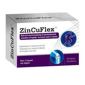ZinCuFlex med standardiseret ingefær og gurkemeje mod ømme og stive led 60 kapsler