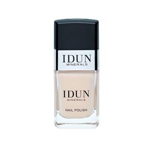 Idun Neglelak Sandsten er en cremet lys beige lak med god holdbarhed.