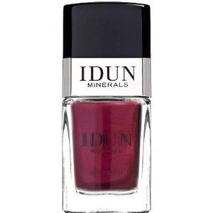Idun Neglelak Almandin er en sofistikeret shimmer-ceriserød lak med god holdbarhed.