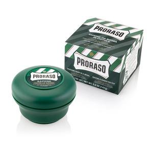 Proraso Barbersæbe i skål med Eucalyptus & Menthol har en dejlig opfriskende effekt på huden.