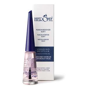 Herôme Nail Hardener Soft til behandling af lette negleproblemer.