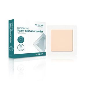 Klinion Wound Care, Kliniderm Foam Silikone Border - Skumbandage - 12,5x12,5cm Billede af Klinion Wound Care, Kliniderm Foam Silikone Border - Skumbandage - 12,5x12,5cm