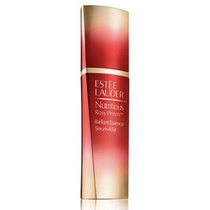 Estee Lauder Nutritious Rosy Prism Radiant Essence neutraliserer gule undertoner i huden.
