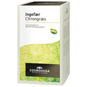 Cosmovedas Ingefær og Citrongræs te er en forfriskende og krydret te