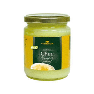 Ghee økologisk smør i glaskrukke fra Cosmoveda