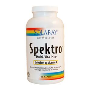 Solaray Spektro Multi-Vita-Min uden jern og vitamin K 300 kapsler
