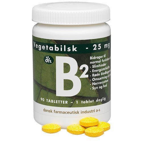 Køb B2vitamin, 25 mg 90 tabl. billigt hos Med24.dk