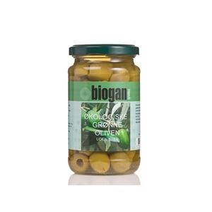 Biogan Grønne Oliven uden sten Ø - 340 gram