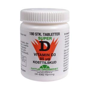 Natur-Drogeriet D3-vitamin 85 mcg 180 tabletter