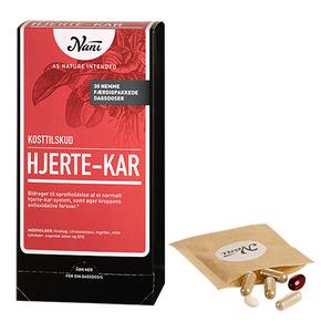 Hjerte-Kar helsepakke fra Nani bidrager til at opretholde et sundt hjerte-kar-system.