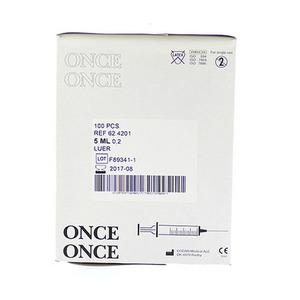 Once sprøjte luer 5 ml skala 0,2 ml - 100 stk.