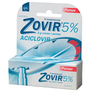 Zovir 5% creme m. pumpe - 2 g