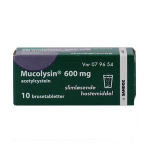 Mucolysin Skovbær 600 mg - 10 brusetabletter