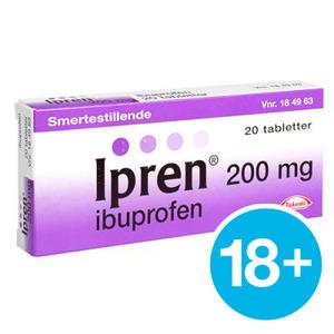 Ipren Ibuprofen er smertestillende piller, et populært og velfungerende middel mod smerter f.eks. hovedpine, muskelsmerter ogh menstrautionssmerter