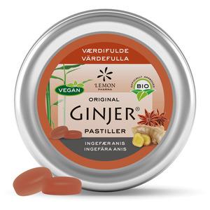Økologiske ingefær pastiller med frisk og intens smag af ingefær og anis 40 gram
