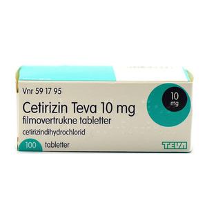 Cetirizin Teva 10 mg - 100 tabletter