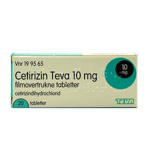 Cetirizin Teva 10 mg - 20 tabletter