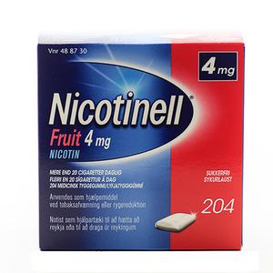 7: Nicotinell Tyggegummi Fruit 4 mg - 204  stk.