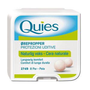 Quies Ørepropper naturlig voks 8 par i æske - 1 æske