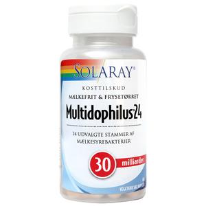 Solaray Multidophilus 24, mælkesyrebakterier 60 vegetabilske kapsler - med24
