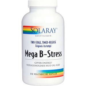 Solaray Mega B-Stress 250 vegetabilske kapsler - med24