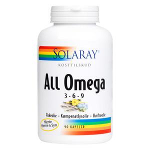 Solaray All Omega 3-6-9 fiskeolie og planteolie 90 kapsler - med24