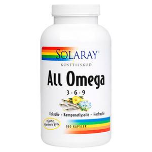 Solaray All Omega 3-6-9 fiske olie og planteolie 180 kapsler - med24