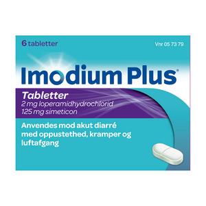 Imodium Plus 2mg +125 mg - 6 stk.