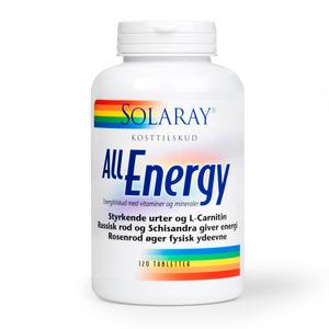 Solaray All Energy giver mere energi til hverdagen 120 tabletter - med24