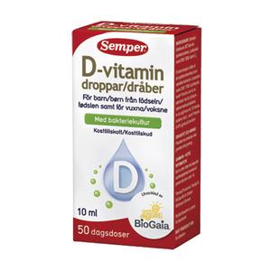 Semper BioGaia dråber, D-vitamin og mælkesyrebakterier - 10ml