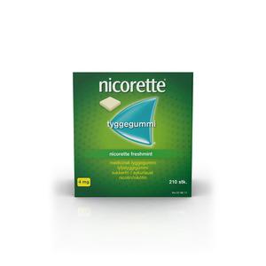 Nicorette Tyggegummi (Freshmint), 4 mg - 210 stk