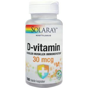 Solaray D-vitamin 30 µg - 100 kap