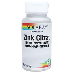 Solaray Zink Citrat til immunsystemet 60 vegetabilske kapsler - med24