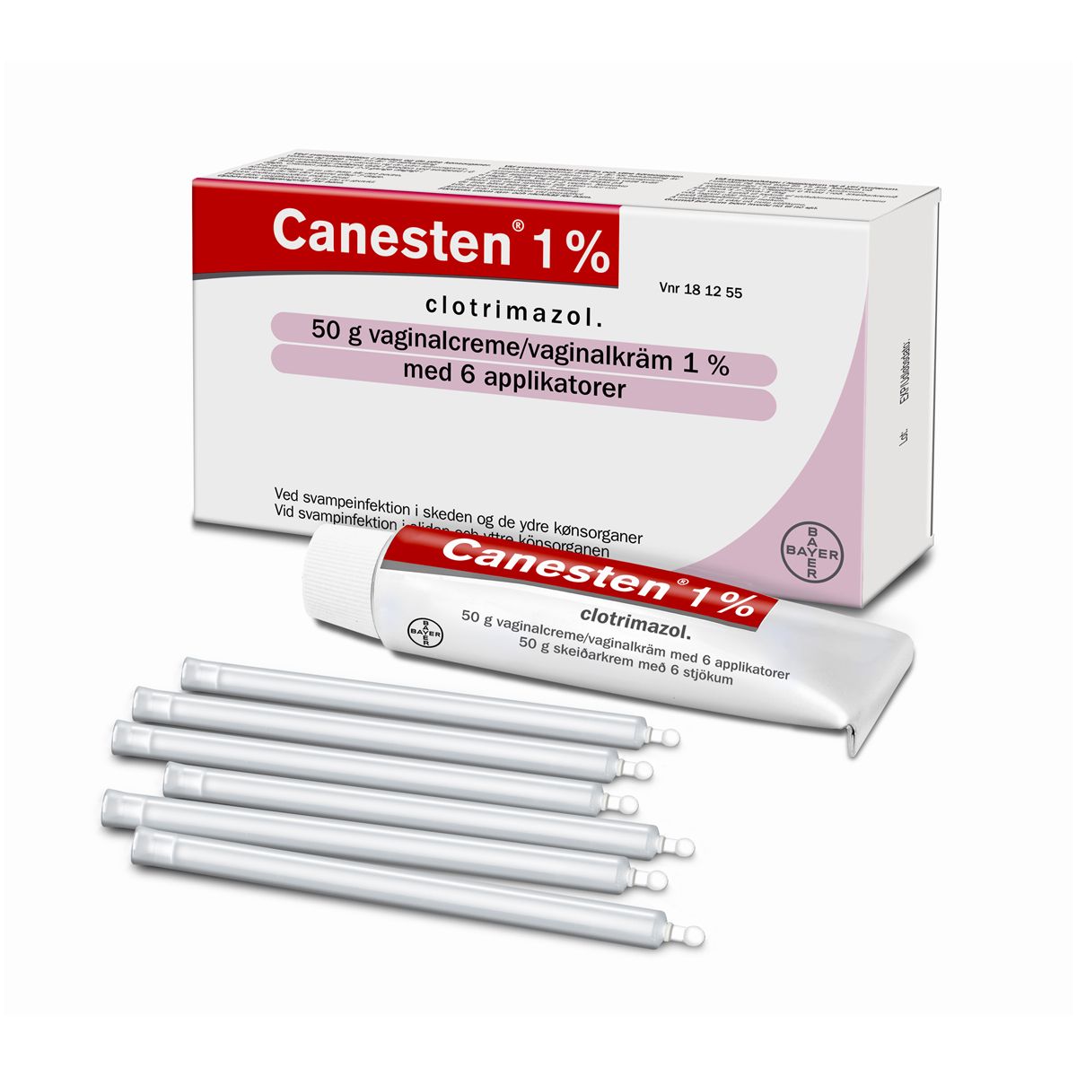 Canesten 1 creme m/6 applikatorer 50g Med24.dk
