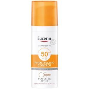 Eucerin Sun Creme Face Tinted SPF50+ - Medium - 50 ml solcreme med farve