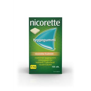 Nicorette tyggegummi (Fruitmint), 4mg - 105 stk