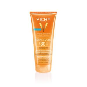 Vichy Idéal Soleil Gel-sollotion SPF30 - 200 ml genemsigtigt solcreme til ansigt og krop