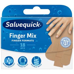 Salvequick Finger Mix er det perfekte plaster til sår og rifter på fingrene og hænder.